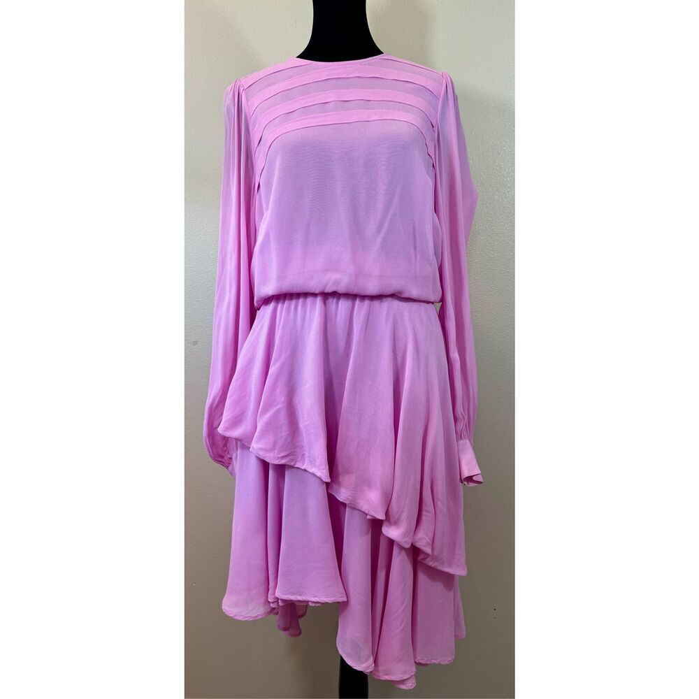 NWOT Studio by Preen Debenham Designer Lavender Long Sleeve Tiered Midi Dress 10